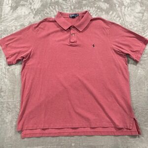 Polo Ralph Lauren Shirt Mens 4XLT Pink Polo Short Sleeve Casual Preppy Golf
